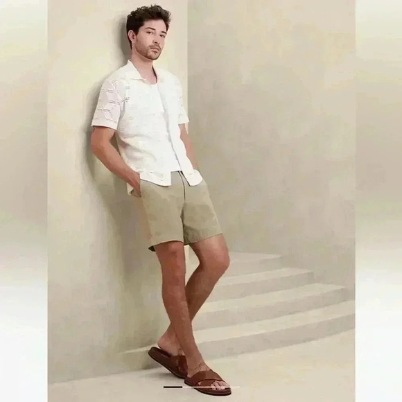 COPY - Vintage Abercrombie & Fitch Khaki Button Fly Shorts - Picture 1 of 8